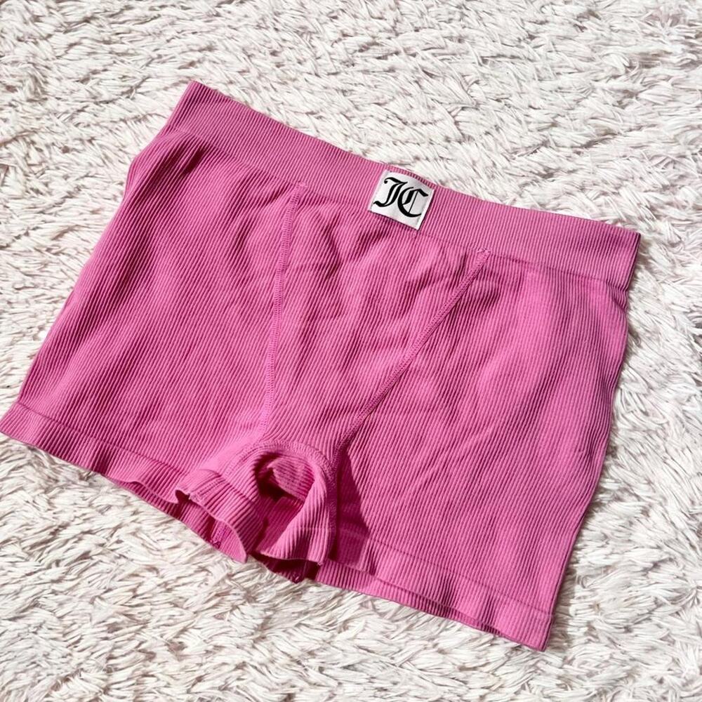 Juicy Couture Pink‎ Ribbed Boyshort Underwear Panties Y2K Kawaii Trashy Chic